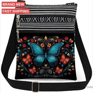 Adjustable Crossbody Bag with Dual Compartments, Lightweight Polyester